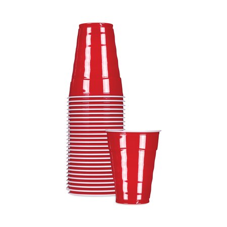 Hefty Easy Grip Disposable Plastic Party Cups, 9 oz, Red, PK600 PAC C20950